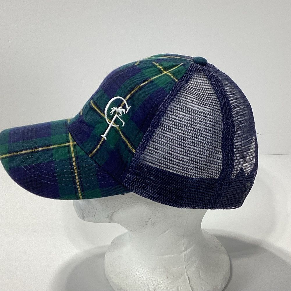CF Horse Plaid Mesh Trucker Hat By Adams Headwear Equestrian Cap